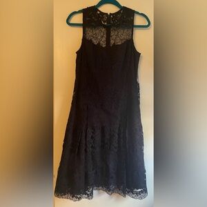 Lauren by Ralph Lauren Navy Lace Fit and Flare Cocktail Dress